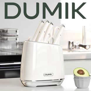 DUMIK Codemac White Knife Kitchen suit Combination Household Kitchen Knife Cutting Chopping Board Stainless Steel Knife Holder