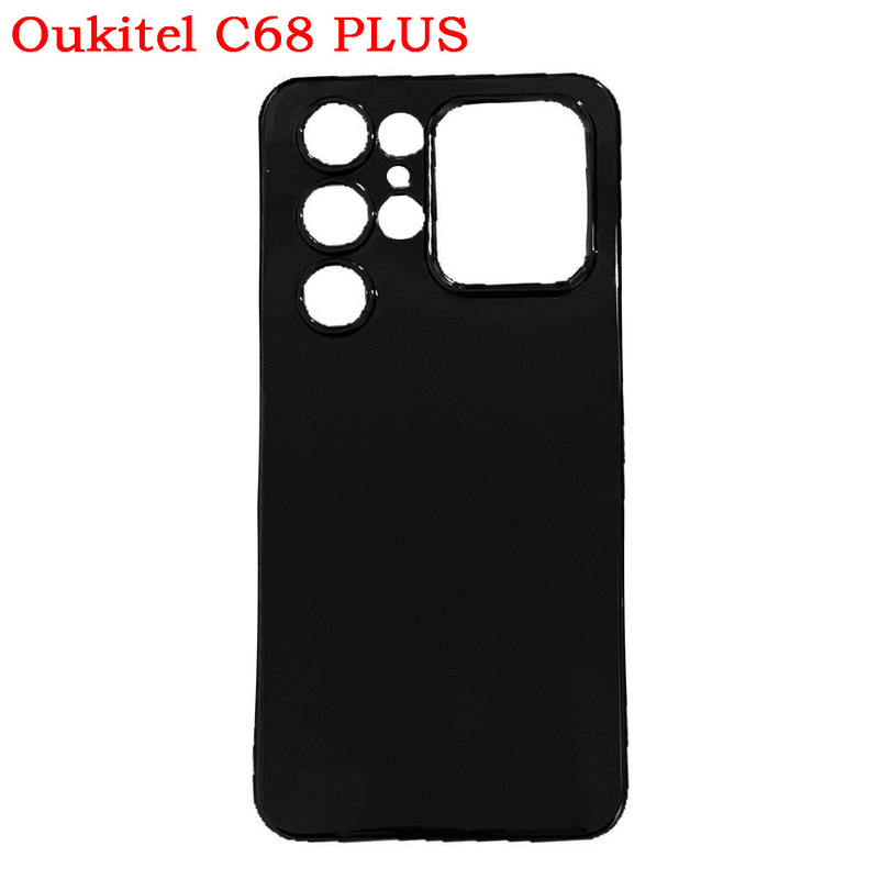 Suitable for Oukitel C68 Plus Mobile Phone Case Protective Cover C68Plus Transparent Glossy Black Material