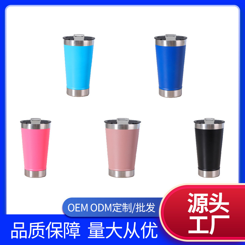 국경 간 재고 20oz 맥주 잔 더블 진공 병 오프너 자동차 컵 야외 자동차 휴대용 보온병 컵