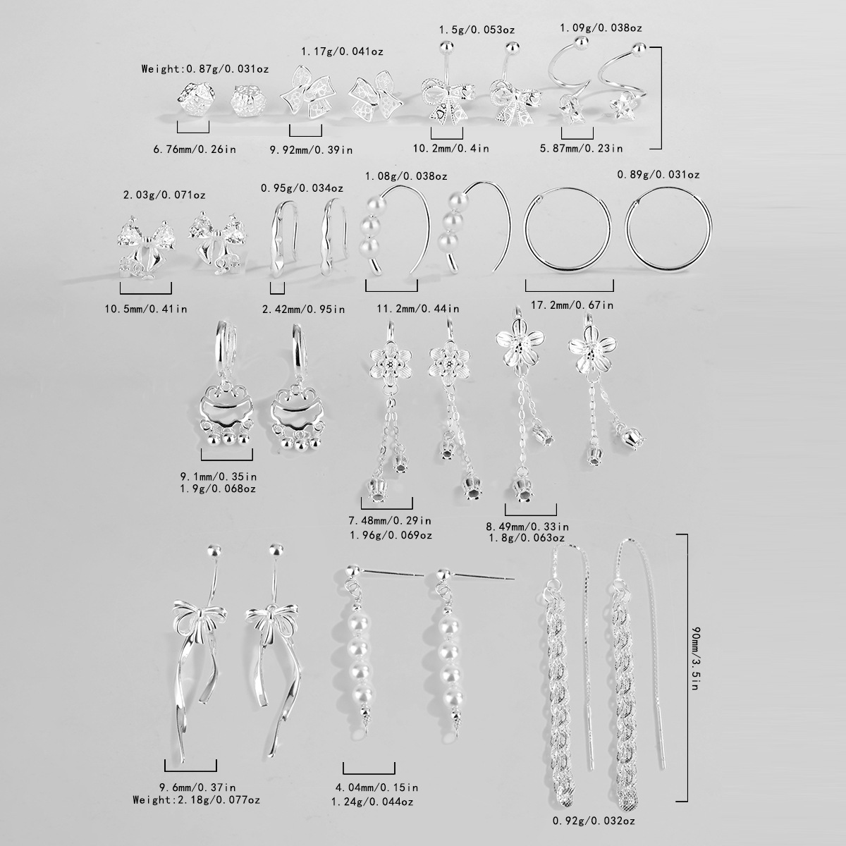 1g Weight 925 Sterling Silver Ear Needle Material Drop Earrings, Ear Studs Classification 1 Pair Quantity Daily Occasion 925 Sterling Silver Material Bow Knot Pattern All Seasons Season Women's Gender Plating Design Elegant, Simple Style Style 1 Pair 925 Sterling Silver 925 Sterling Silver Earrings Bow Knot Drop Earrings Ear Studs 17