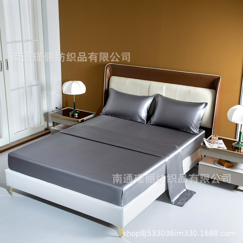Comercio exterior de tres piezas de cuatro piezas de color sólido cama de cama de cama de cama de almohada cubierta fabricantes de ropa de cama al por mayor TFQK