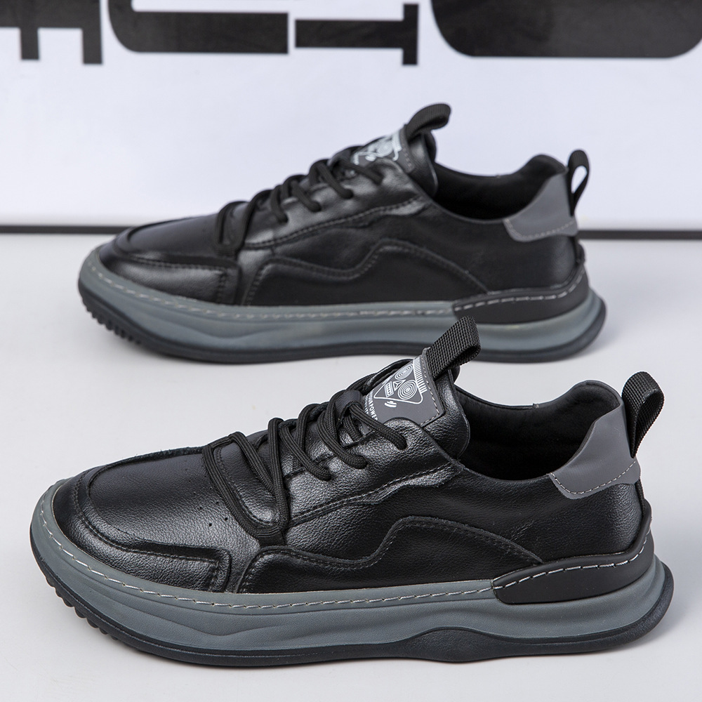 Zapatos de hombre nuevos zapatos de moda casuales de cuero transpirables zapatos deportivos cómodos de moda de estilo británico zapatos de hombre con suela suave