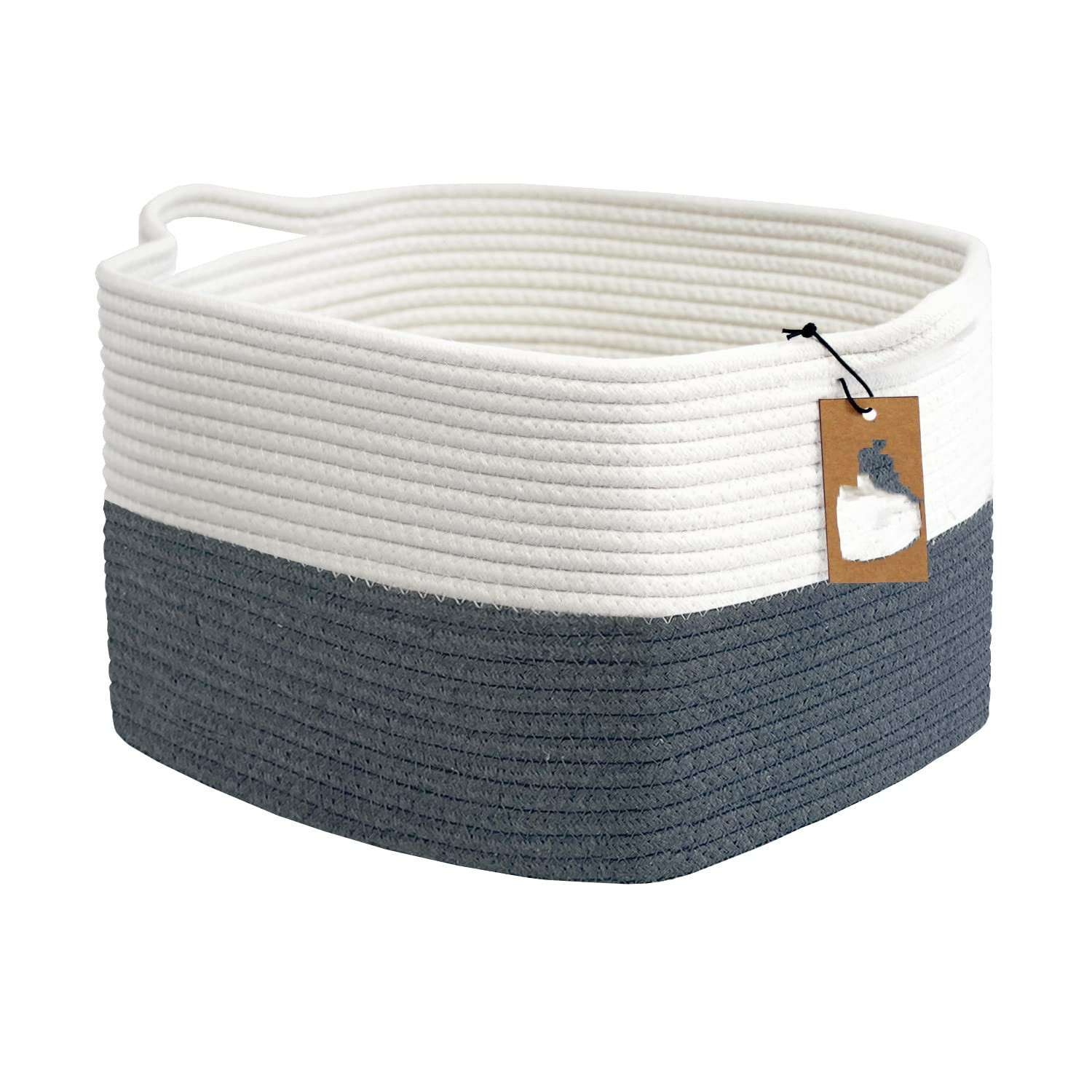 Amazon Hot Sale Cesta de ropa sucia de cuerda de algodón casera gran Cesta de almacenamiento de algodón Cesta de juguetes Cesta de almacenamiento