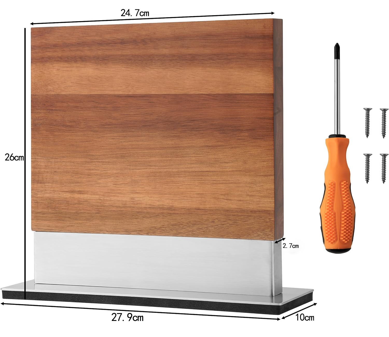 Titular de cuchillo de madera magnético de doble cara titular de cuchillo de cocina multifuncional titular de cuchillo práctico de madera para el hogar