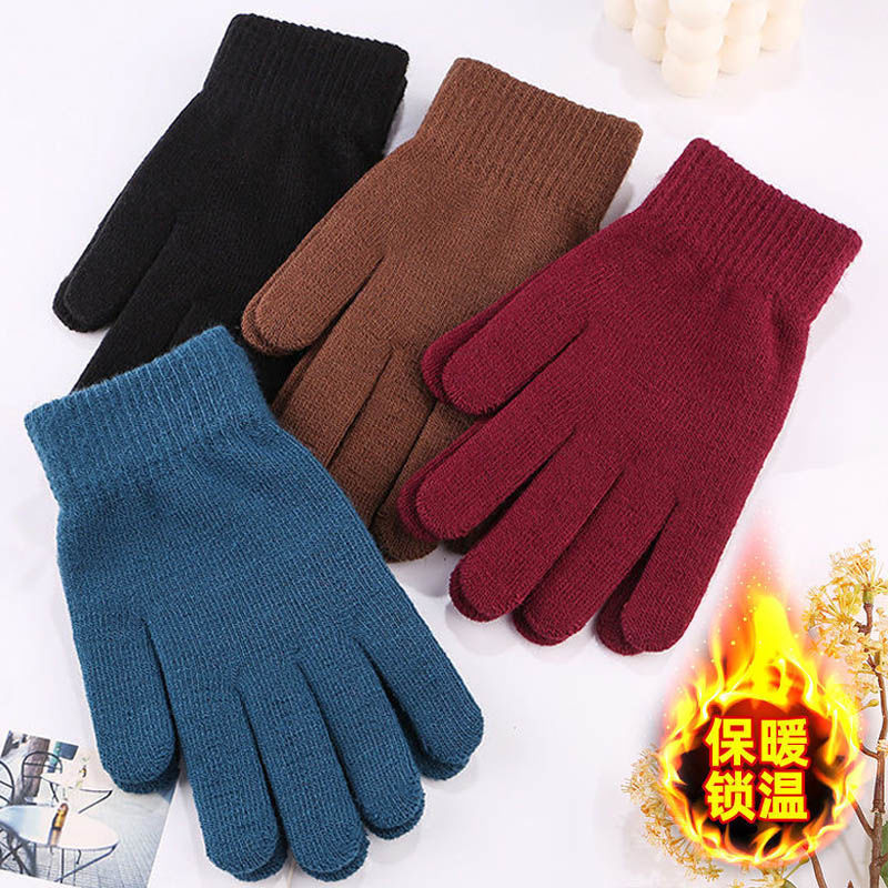 glove Riding knitting lady Autumn and winter keep warm Plush Elastic force Wool student Cold proof Cross border
