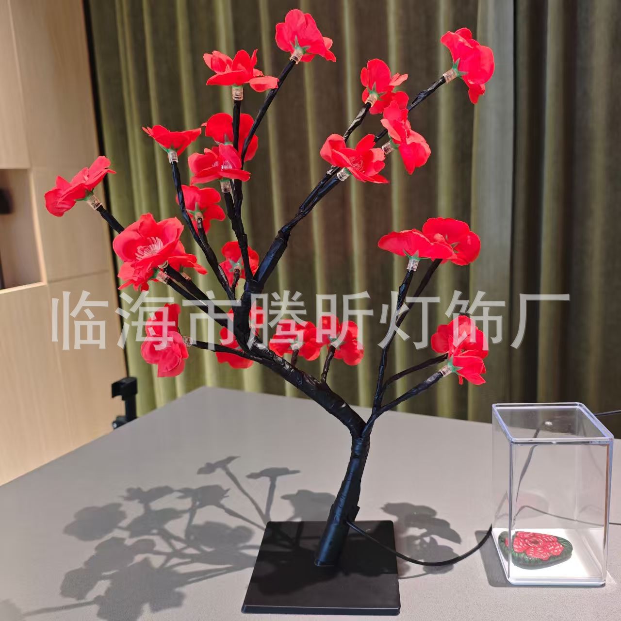 Luz de árbol LED rosa fruta ciruela color mariposa luz de abedul azul pálido hoja de arce huevo de oliva