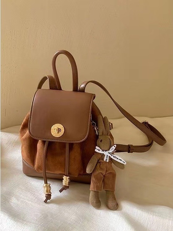 2023 otoño e invierno nuevo casual de alta calidad gamuza Mochila De Cuero pequeña mochila versátil salida pequeña mochila