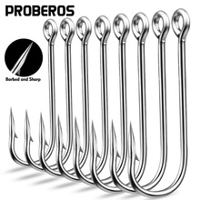 单钩路亚有倒刺矶钓海钓钩 高碳钢长柄路亚鱼钩带孔带圈100个/包