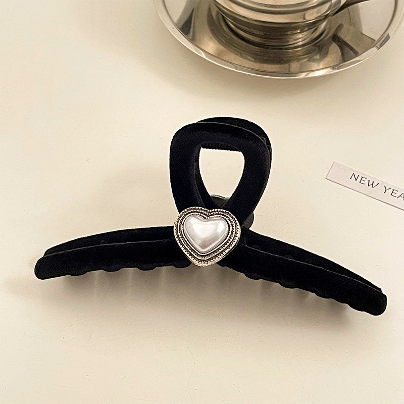 Pinza de pelo esmerilado negro horquilla femenina celebridad de Internet 2023 nueva Cabeza trasera clip de tiburón pelo Chuck clip de pelo tocado