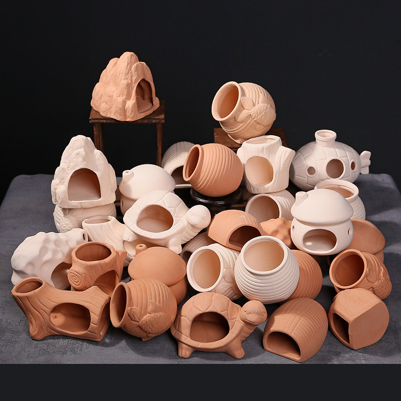 鱼缸造景装饰创意鱼虾躲避洞观赏摆件小鱼繁殖陶瓷净化水质