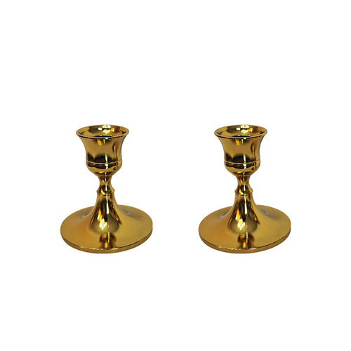 Nordic Plated Bell Candlestick Ornament Light Luxury Romantic Candlelight Dinner Prop Table Gold Black Small Candlestick