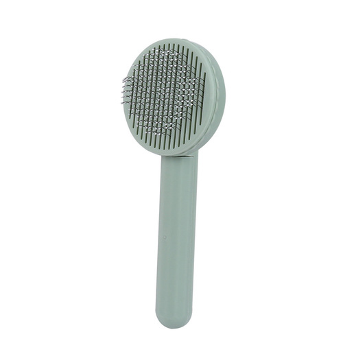 Manufacturer's new round-head self-cleaning massage pet comb, knotted hair removal cat comb, stainless steel needle comb