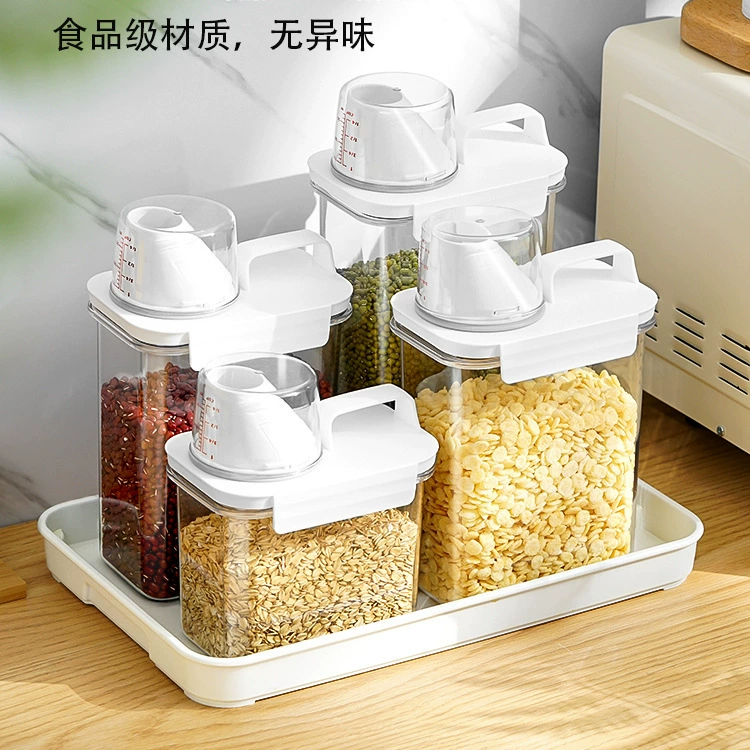 Зерновые герметичные банки с зерном для кухни мерные чашки рисовые бочки утолщенные стойкие от насекомых муки бочки для хранения сухофруктов влагостойкие коробки для хранения свежей