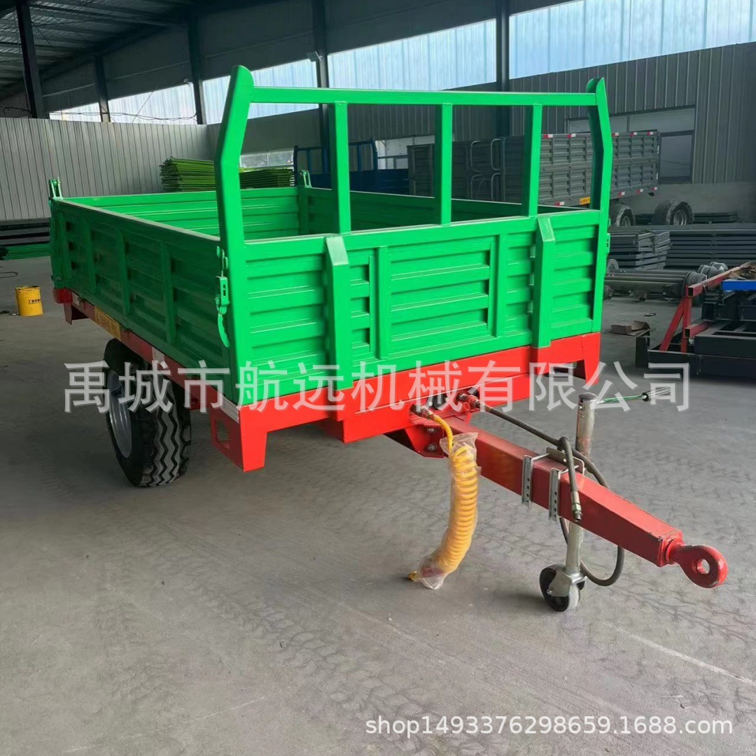 新款3吨欧式拖车 液压后翻自卸的拖拉机车斗农用运输蔬菜粮食车斗