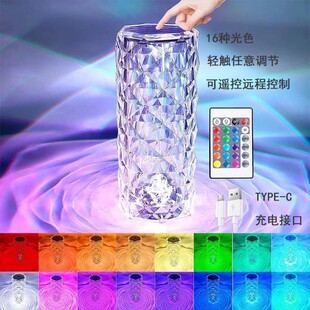 Wholesale cross-border desk lamp creative rose crystal lamp lovers romantic atmosphere lamp bedroom bedside clap lamp small wholesale