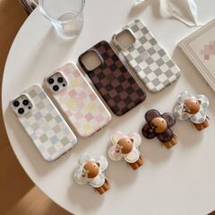 Vivian チェッカーボード電話ケース 14promax 携帯電話ペンダント Apple 15/iphone13 ファッション 12 に適しています