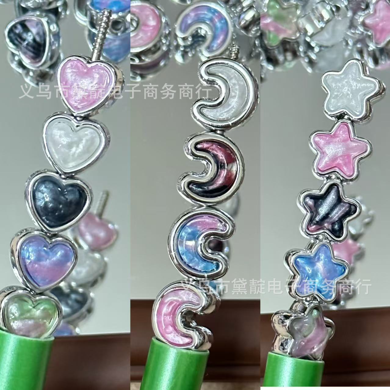 Acrylic double-sided accessory with zircon