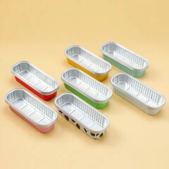 厚手の錫の紙箱を一度に厚くした長方形の寿司箱200mlの焼きドリアンアルミ箔箱長条アルミ箔箱