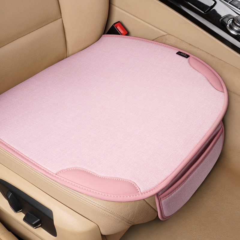 カーシートクッション オールシーズン対応 シングルシートクッション シングルバットクッション 車後部座席 3点セット リネン|undefined