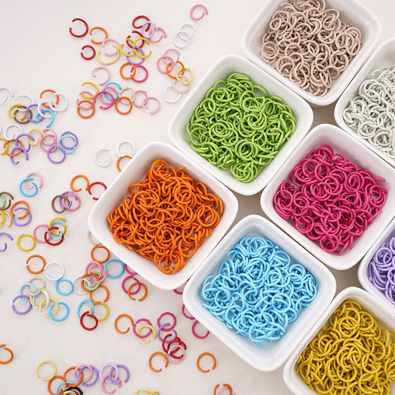 50-Piece Set of Colorful Iron Spray-Painted Open Rings for DIY Crafts, Connecting Rings, Beads, Pendants, Keychain Accessories 50-Piece Set of Colorful Iron Spray-Painted Open Rings for DIY Crafts, Connecting Rings, Beads, Pendants, Keychain Accessories