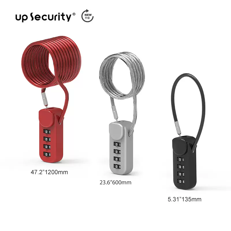 长短弹簧圈钢丝绳密码锁书包背包拉杆箱笔袋迷你密码挂锁 04U