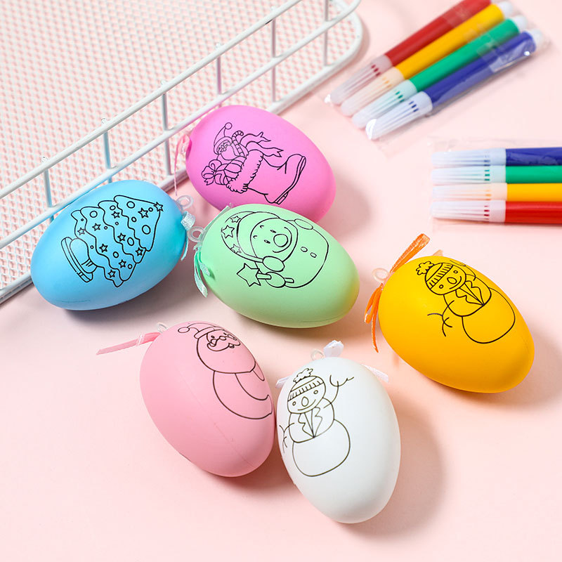 Huevo de Navidad DIY niños educativos pintados a mano traje para colorear pintado a mano