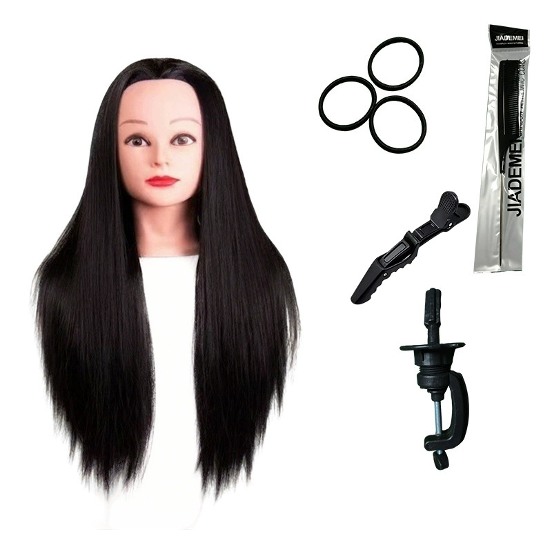 Cabeza de Entrenamiento para Peluquería de Fibra Sintética para Prácticas de Peluquería