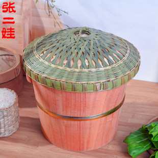 Wooden Steamer for Cooking Rice, Made of Fragrant Spring Bud Tree and Fir Wood, Unpainted and Glue-Free, Suitable for Home Use