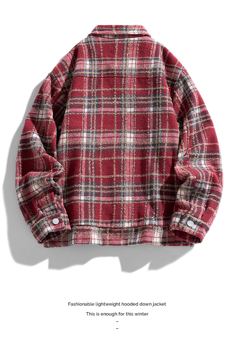 Men's Clothing Autumn And Winter Men's Jacket Trend Fashion Loose Plaid Shirt Jacket Men's Casual All Match_voghion.com