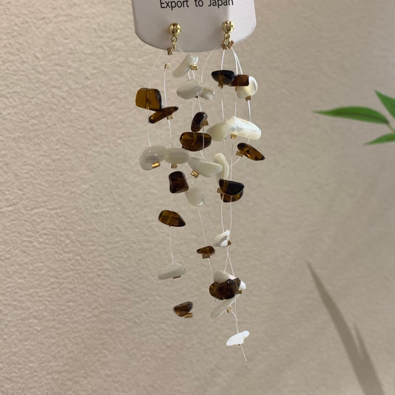 「雨墨含烟」复古撞色流苏耳钉女超好看独特漂亮耳环耳饰银针女|undefined