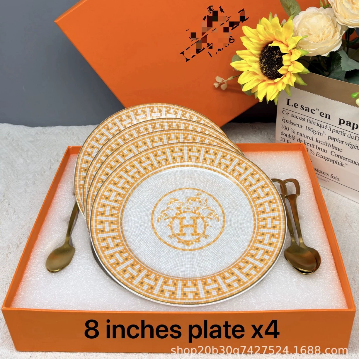 Ceramic Tableware Set, Retro Cartoon Light-Luxury Style, Assorted Plates & Cups (Gift)