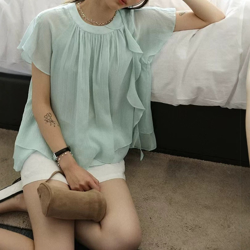 【 Limited Time Offer 5% off 】All-Wool French-Style Elegant Versatile Commuter Blouse with Ribbon for Women 【 Limited Time Offer 5% off 】All-Wool French-Style Elegant Versatile Commuter Blouse with Ribbon for Women
