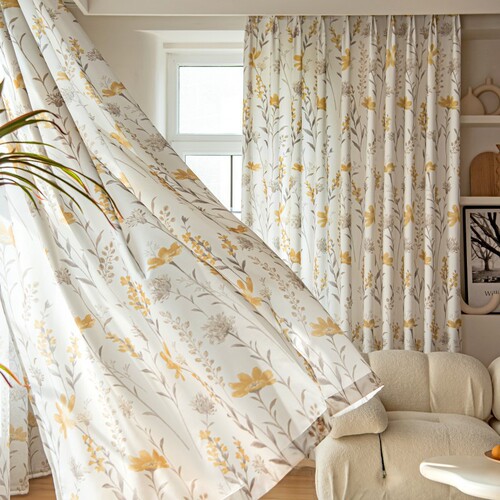 Korean-style high-end American pastoral blackout cotton-linen villa curtain fabric for floor-to-ceiling windows in bedrooms and living rooms — factory direct