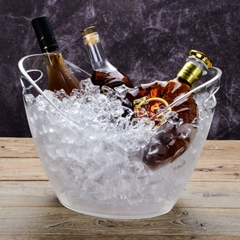 加厚PET塑料透明元宝冰桶4L香槟桶8L酒吧ktv啤酒红酒冰块桶现货|undefined