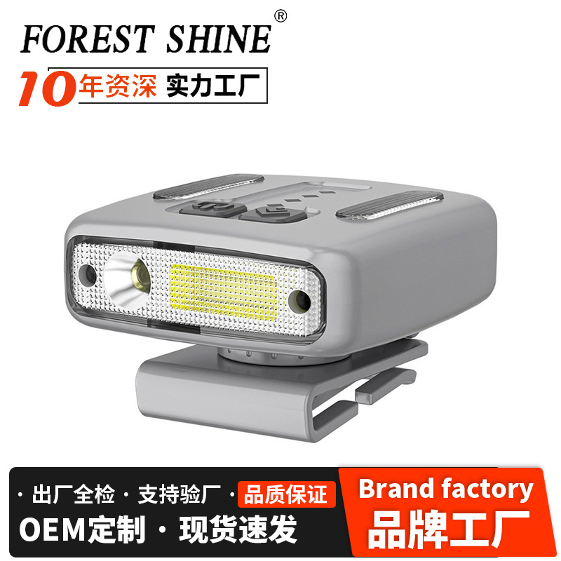 Nuevo faro transfronterizo luz del sensor de marcha al aire libre larga resistencia Luz de pesca nocturna luz de trabajo impermeable doble fuente de luz sombrero clip de luz