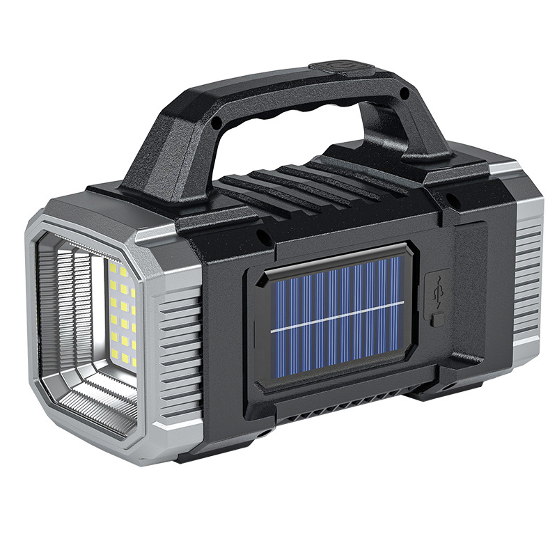 Transfronterizo nueva lámpara de mano al aire libre USB carga multifuncional luz de emergencia solar luz lateral lámpara de mano