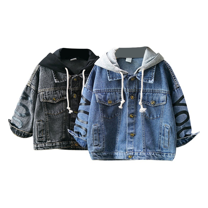 Chaqueta vaquera para niños 896, primavera y otoño 2025, nuevo conjunto infantil de otoño, top con capucha para niños pequeños, moderno y elegante.
