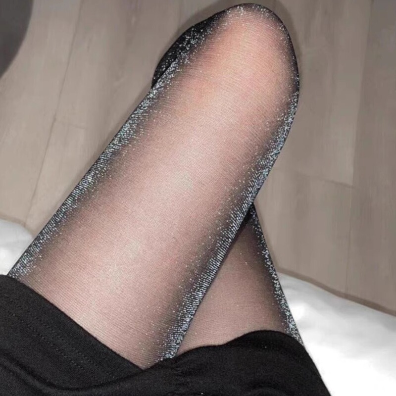 Straw-Colored Girl's Pearlescent Stockings, Women's Shiny Thin Style, Internet Celebrity Sweet Fairy Sparkling Ins Bare-Leg Effect Magic Tool