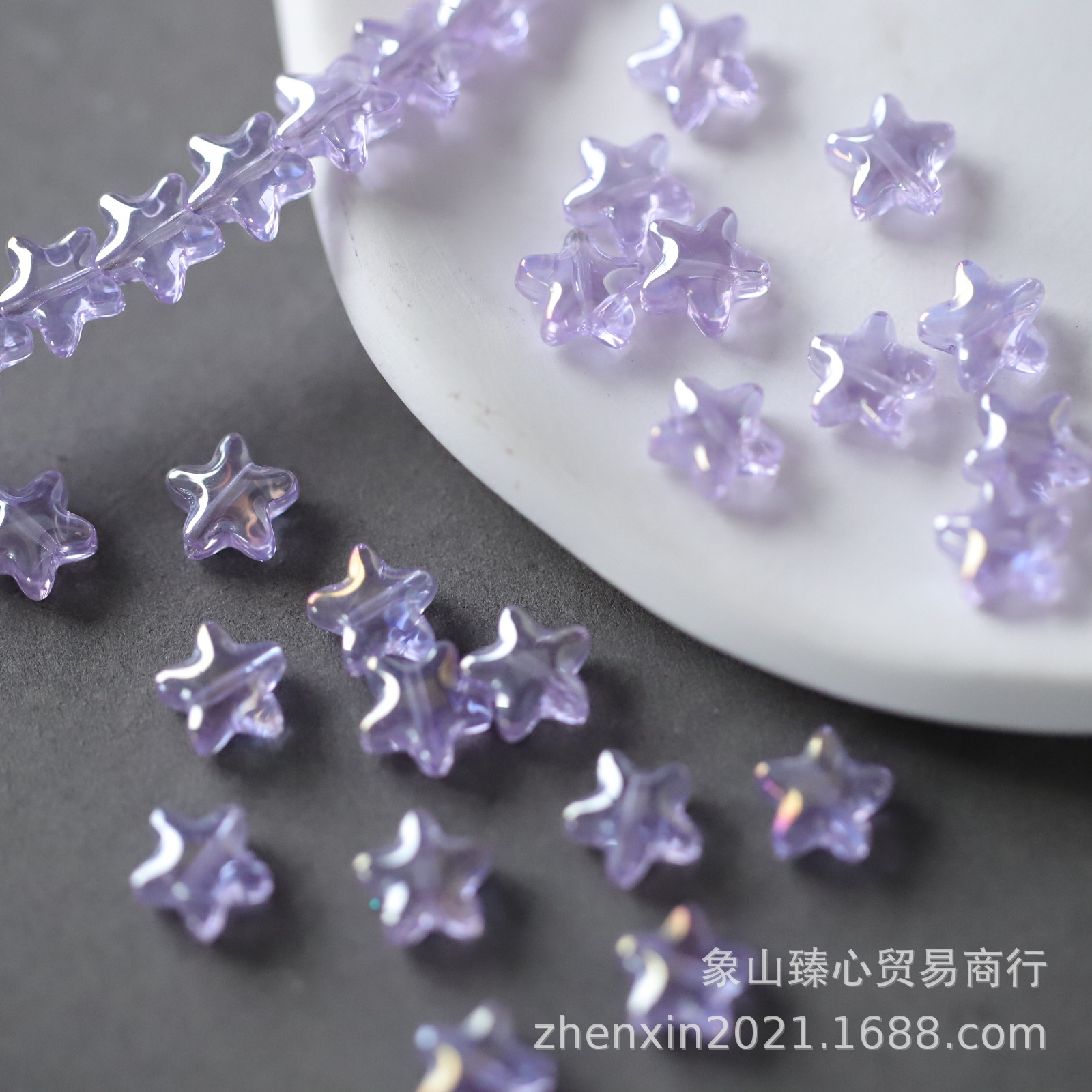 Bonito pequeño fresco versátil 8mm estrella de pentacos cuentas dispersas cuentas DIY accesorios de pulsera collar de cuentas hechas a mano