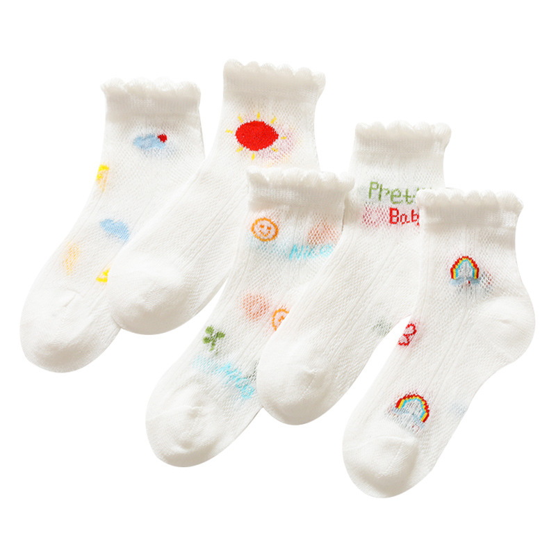 Summer children's thin breathable cartoon knee socks for men and…