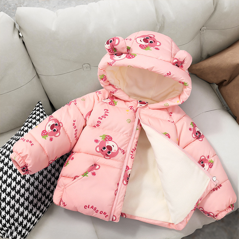 872 Comercio exterior transfronterizo otoño e invierno ropa de algodón para niños más ropa de algodón de terciopelo ropa para niños ropa de colores para bebés y niños chaquetas de algodón para niños y niñas