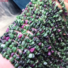 天然红绿宝碎石半成品珠子手链项链有孔碎石编织手镯DIY饰品散珠