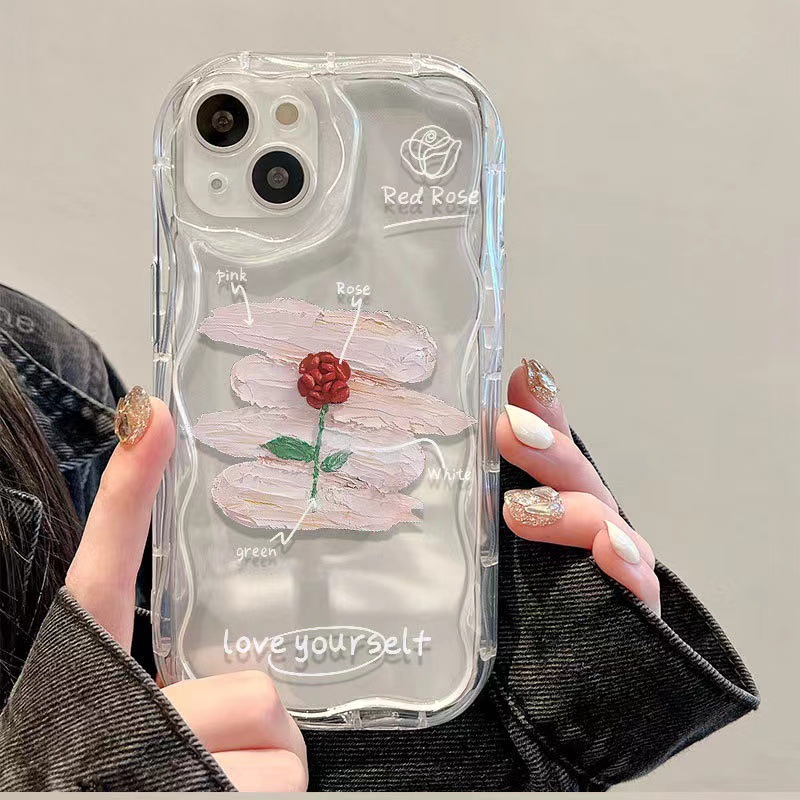 iPhone 17 Pro şeffaf telefon kılıfı, Apple 16 Pro Max, sınır ötesi 15 kız, 14/13 uyumlu pigmentli gül desenli.