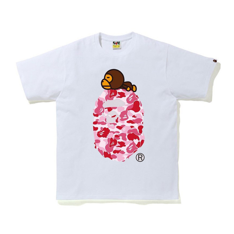 Cross-Border Wholesale Supply of Foreign Trade Trendy Brand Bape Ape Head Shark Short-Sleeve Heavyweight Double Yarn Cotton New Product T-Shirt