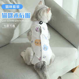 猫咪手术后绝育服防舔防脱防掉毛透气断奶生理裤宠物衣服母猫棉夏
