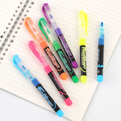 Creative Student Stationery Refillable Gel Pen with Highlighter, 6-Color, Large Capacity, Key Marking Pen, Handwritten Note Color Marker