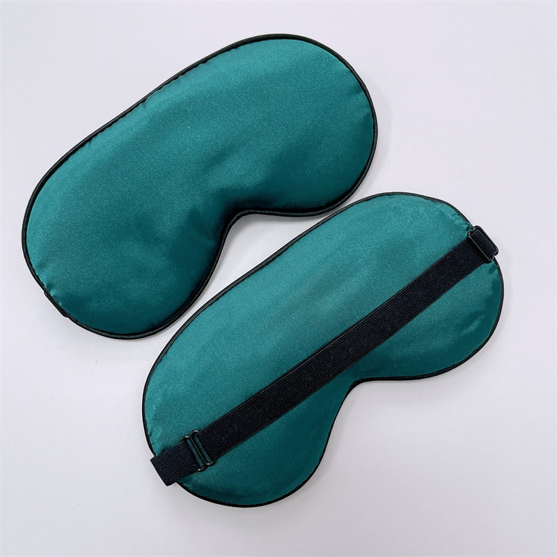 Máscara de ojo de seda para dormir de doble cara de seda artificial Máscara de ojo de sombreado de seda de mora color sólido máscara de ojo de satén en stock al por mayor