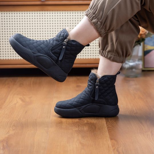Women's cotton-padded shoes winter fleece-lined 2023 New thick-soled fur snow boots casual non-slip thick warm shoes