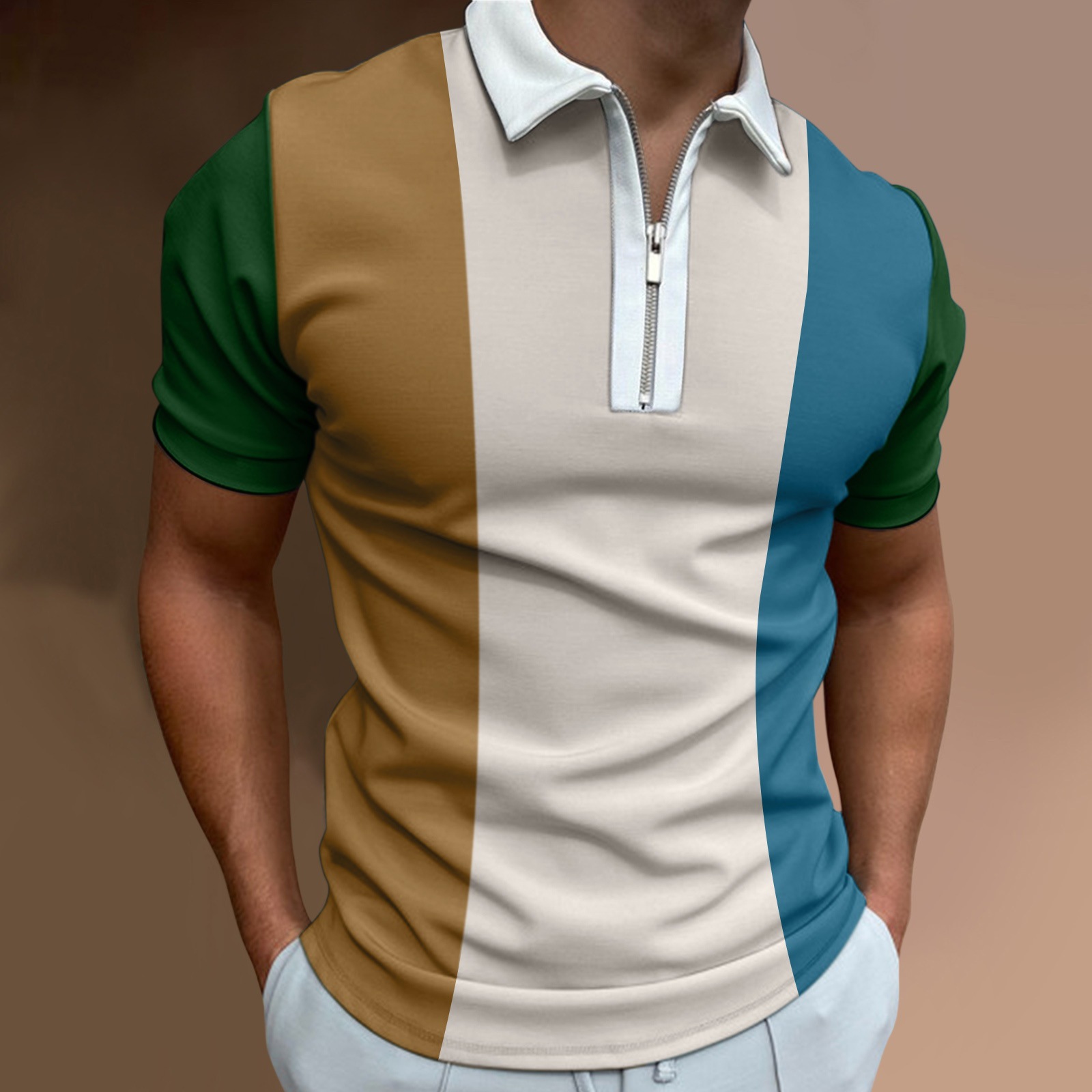 Polo uomo a maniche corte con collo a polo per l'estate_voghion.com