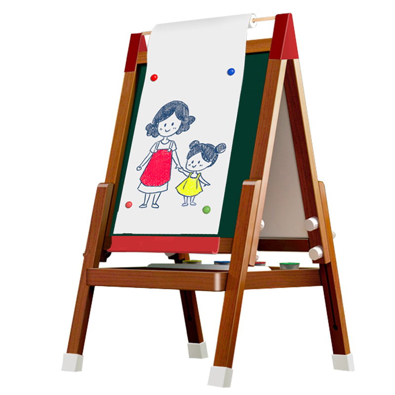 Tipo de soporte de pizarra pequeña para niños, aprendizaje en casa, escritura magnética de doble cara, dibujo, caballete de tablero de dibujo libre de polvo borrable